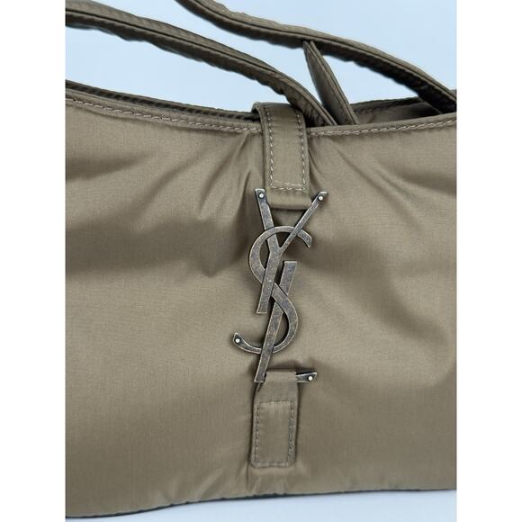 Saint Laurent Le 5 À 7 Hobo Bag Green Econyl Nylon with Bronze Hardware C-6 - Picture 6 of 16